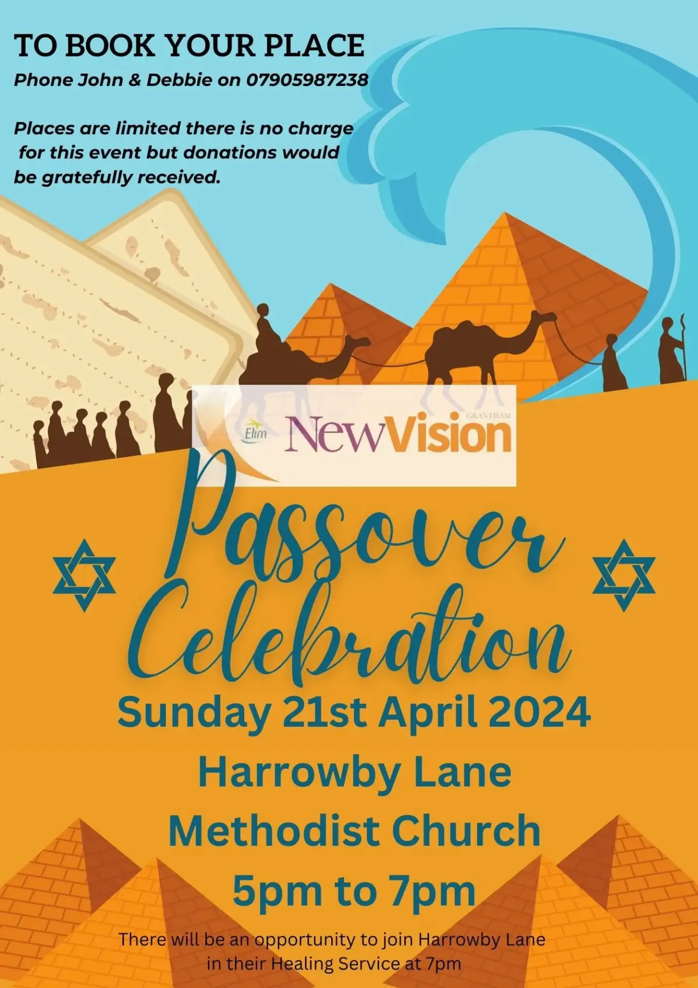 Passover celebration event flyer for April 2024.